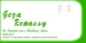 geza repassy business card